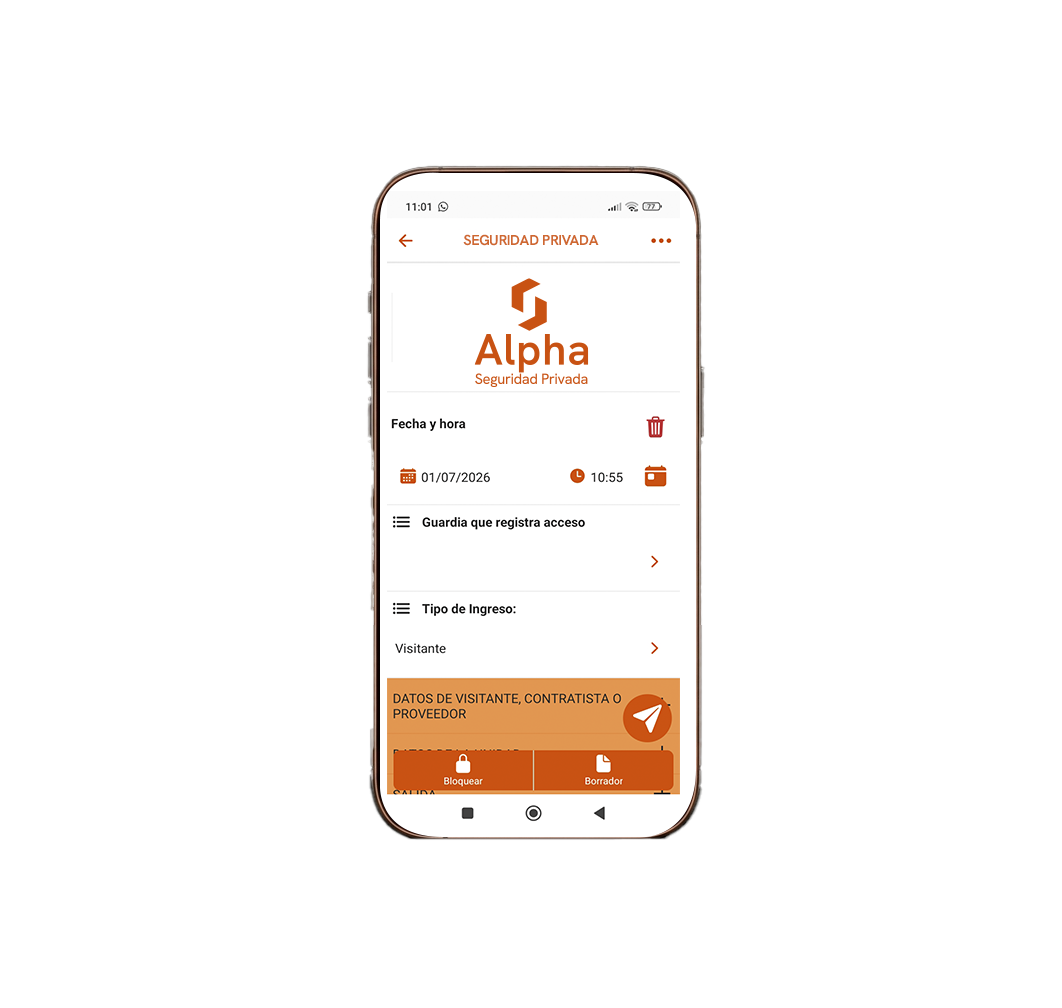 Aplicación Alpha en teléfono